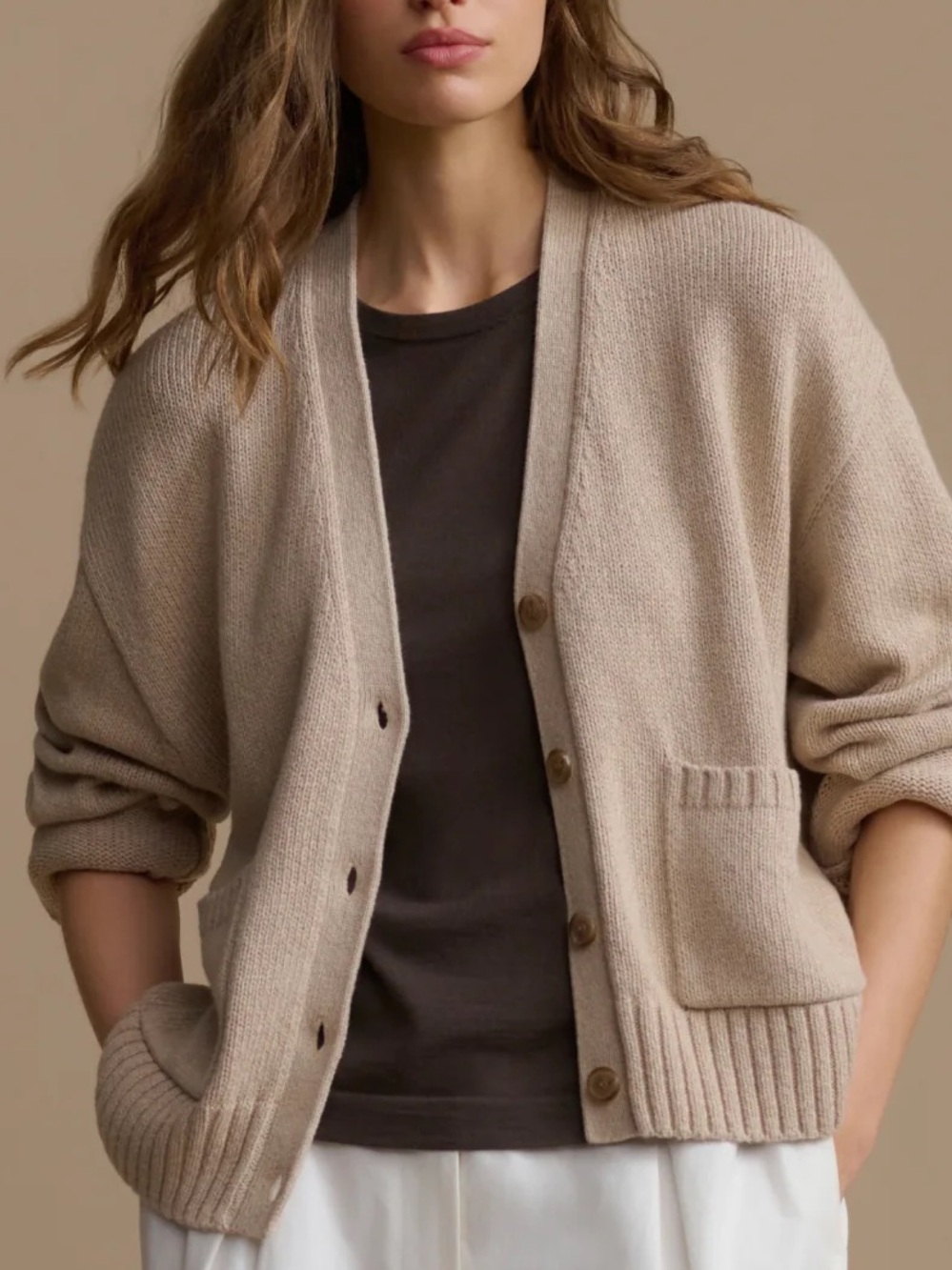 Jenni Kayne Tan Open Oversized Cardigan Sweater Sz. XS